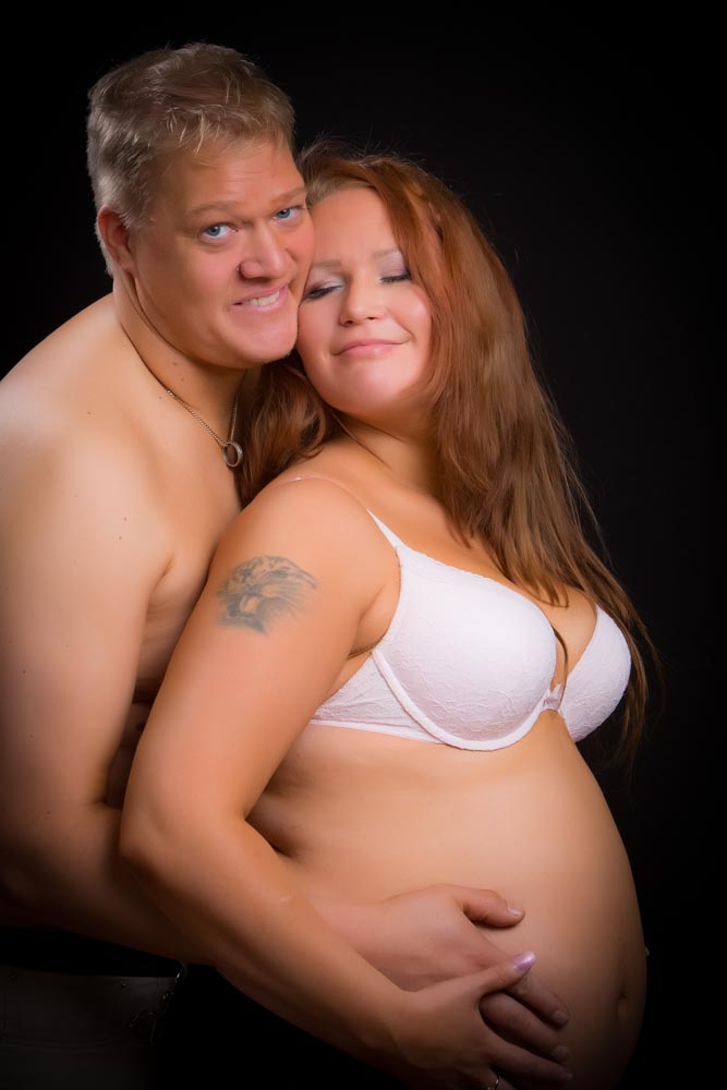 gravidfotografering med hela familjen 